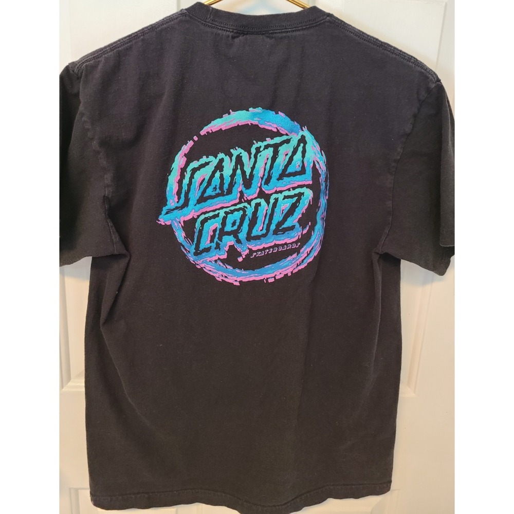 Vintage Y2K Santa Cruz Skateboard Shirt Medium Skater Grunge Beach Black
